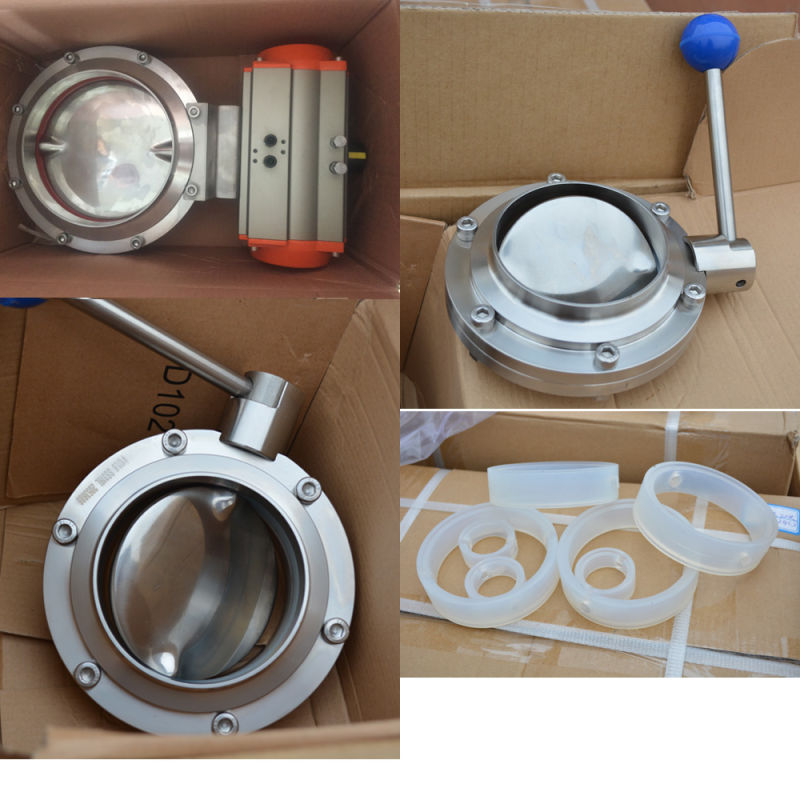 Stainless Steel Sanitary One Side Threaded One Side Clamped Manual Butterfly Valve (JN-BV2008)