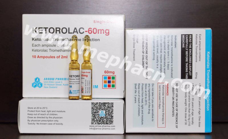 Ketorolac Tromethamine Injection 30mg, 60mg/2ml & Actd/Ctd Dossiers of Ketorolac Tromethamine