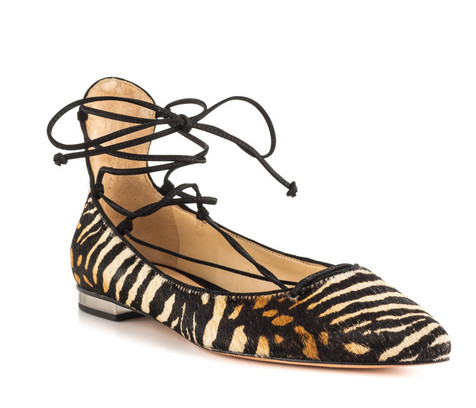 New Arrival Zebra Stripe Flat Women Shoes with Lace up (YF-1)