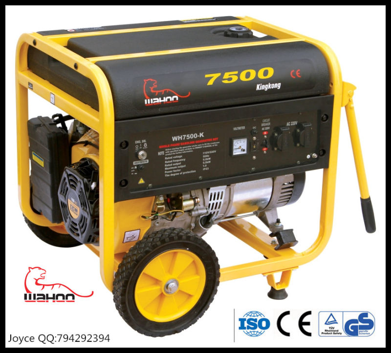 6000 Watts 6500W 6kw Portable Power Gasoline Generator with CE, Soncap Certificate (WK-7500E)