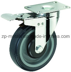 Medium Sized Biaxial PU Caster Wheels with Brake