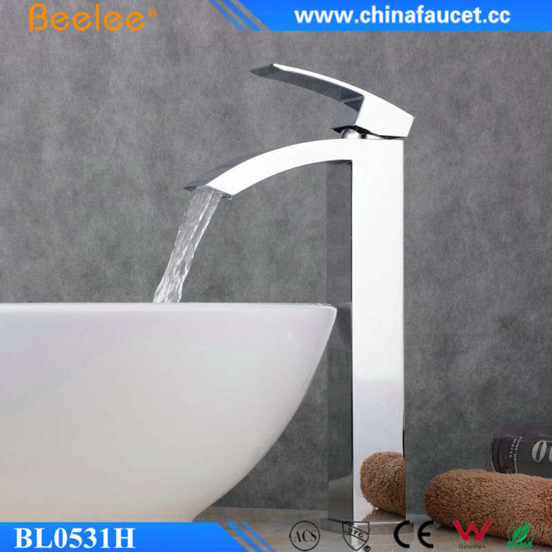 Beelee Bl0531h Single Handle Brass Tall Waterfall Basin Mixer