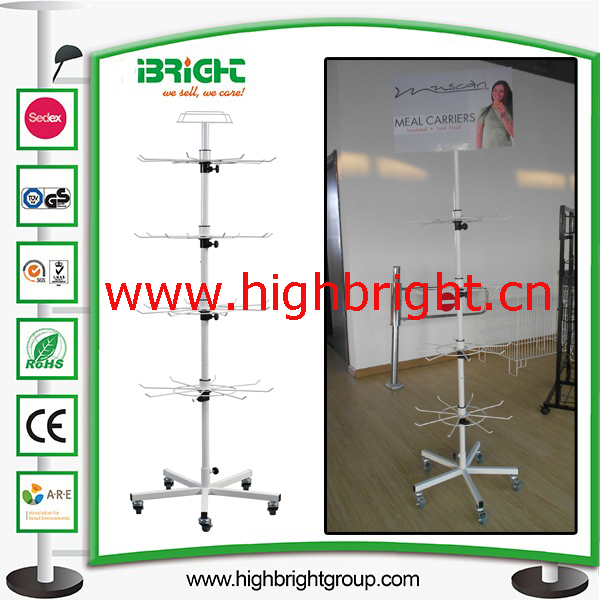 Metal Hat Display Stand with Cosmetic Mirror