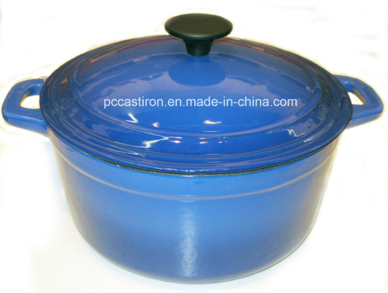 Round Cast Iron Casserole Cookware with Enamel Coating