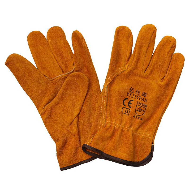 Wing Thumb Cow Split Leather Industrial Work Gloves Hand Protective Driver Gloves