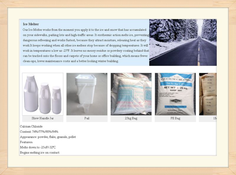 Snow Melt Agent Dihydrate Calcium Chloride (Snow Melting Agent)