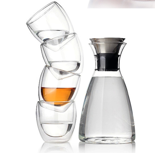 Egg Shaped Double Wall Mouth Blowing 250ml High Borosilicate Glass Cup