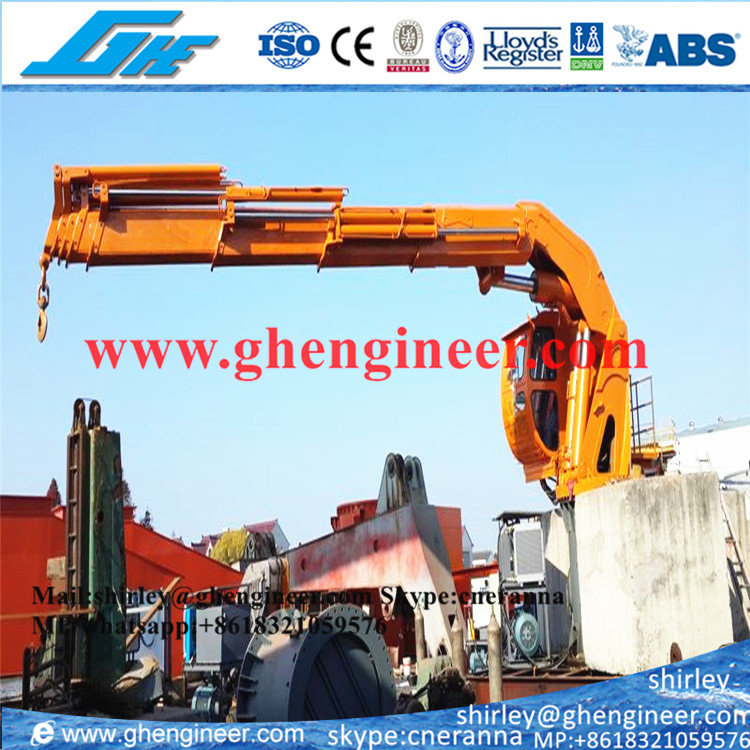 5t@10m Hydraulic Telescopic Knuckle Boom Marine Crane