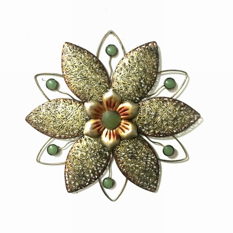 Metal Moulded Antique Flower Wall Decoration