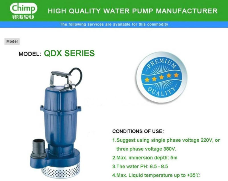 Qdx Series Submersible Electric Water Pump for Clean Water