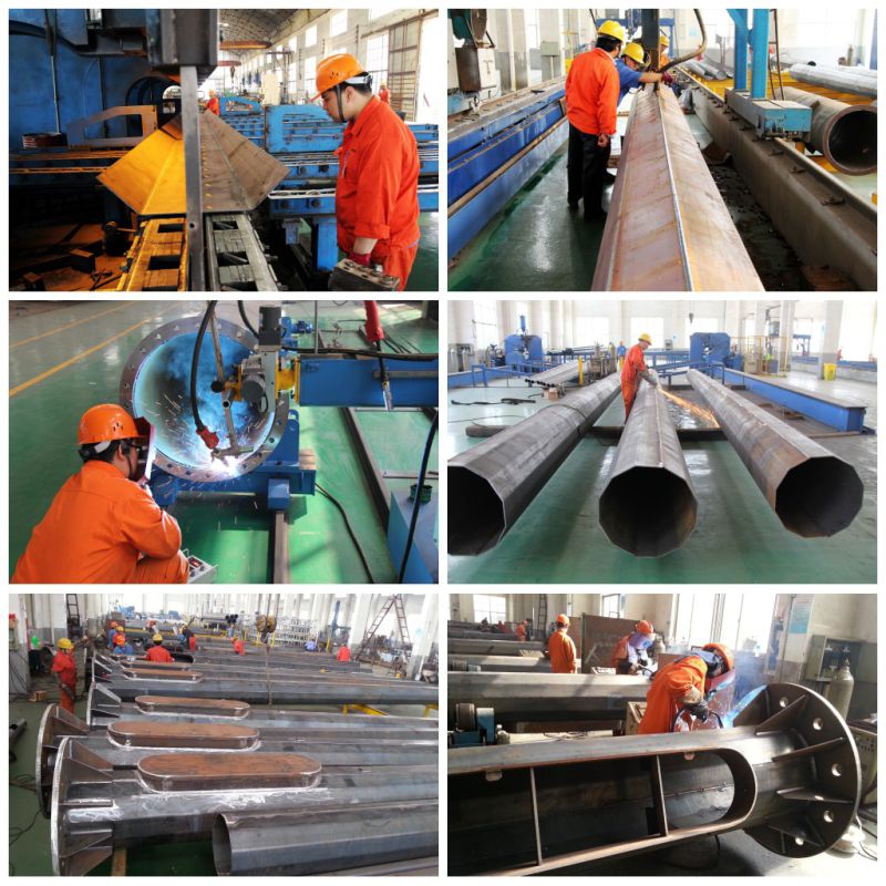 Powder Coating 12m Galvanized Electric Steel Pole Fasctory