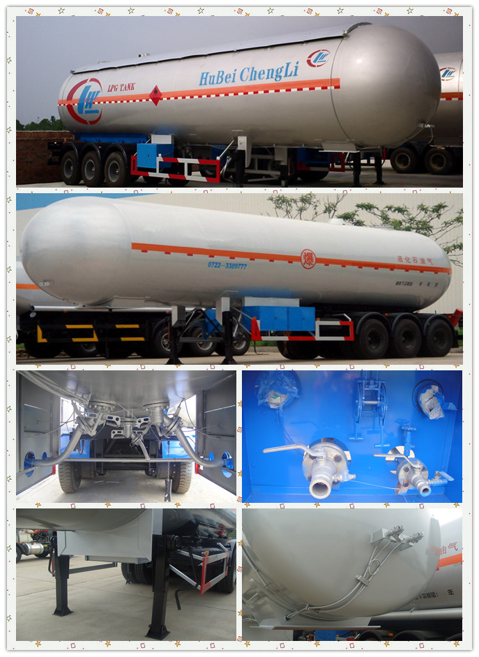 Heavy Duty 40.5cbm LPG Gas Tanker Trailers 20mt for Central Asia Market