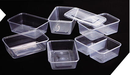 Rectangular Plastic Take Away Microwavable Food Container 500ml