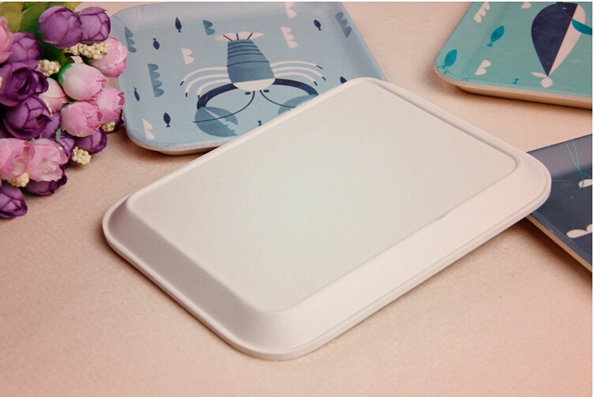 Bamboo Fiber Tableware Tray with Printed (BC-TP1005)