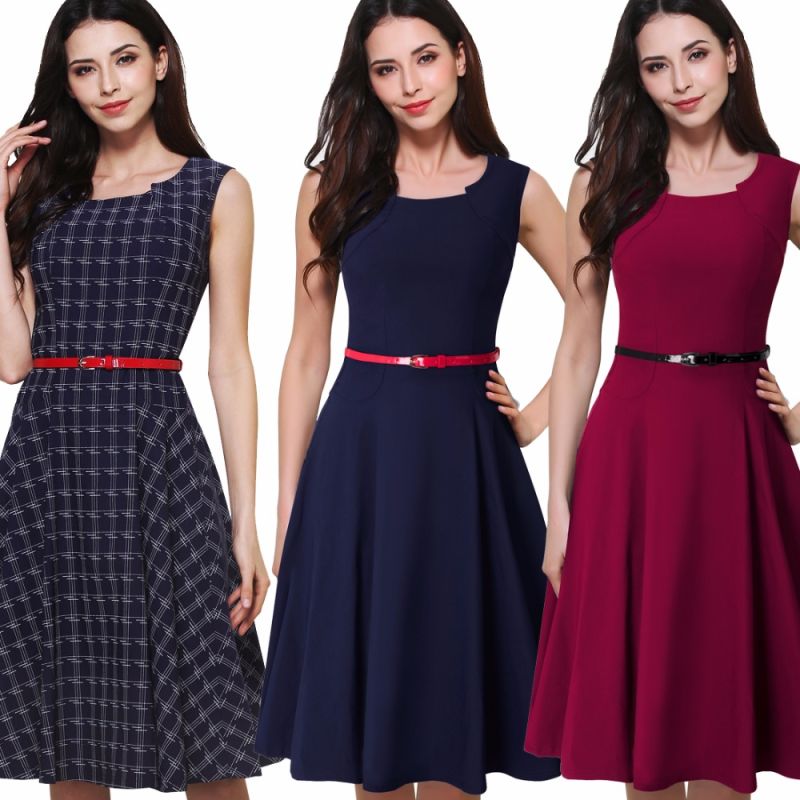 Ladies Office Dress Sleeveless Dresses