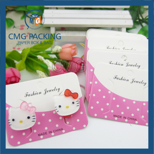 White PVC One Color Printing Jewelry Set Card (CMG-078)