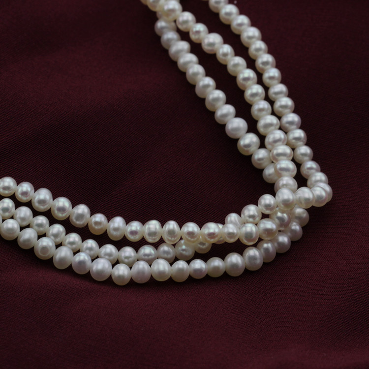 Small Size 3mm Natural off Round Shape Freshwater Pearl Beads