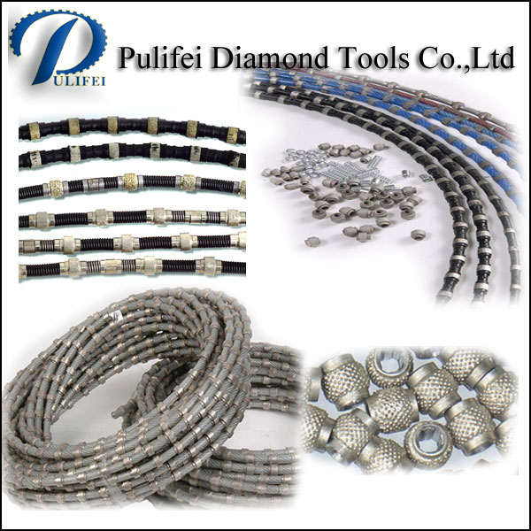 Diamond Sintered Bead to Diamond Wire Rope Saw for Cutting