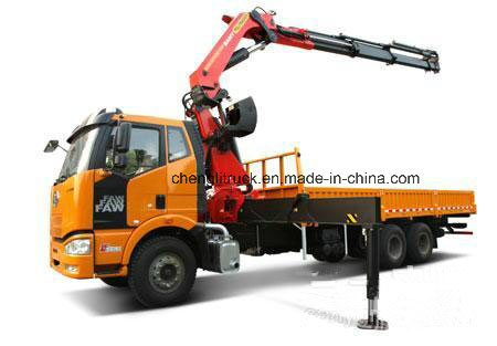 FAW LHD 8tons Loader Crane Truck in Folded Arm Crane