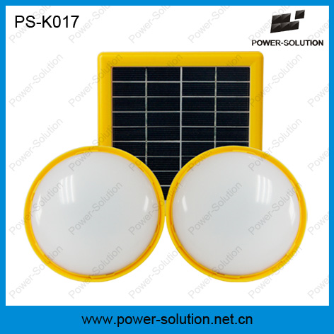 2600mAh Li-ion Battery Small Solar Lighting Kits with USB Mobile Charger and 2LED Bulbs