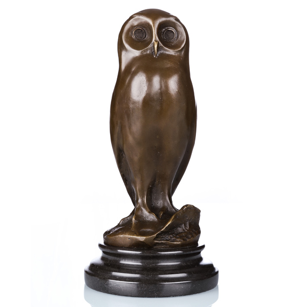 Animal Home Deco Bird Metal Craft Owl Artware Brass Sculpture Statue Tpal-172