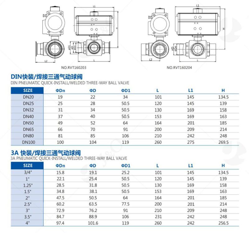 Sanitary Pneumatic Cavity Filled Seal Ball Valve with Actuator