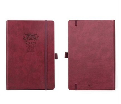 Embossed Stitching Elastic Round Corner Casebound PU Notebook