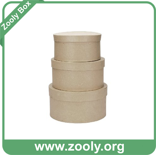 Natural Brown Kraft Cardboard Paper Round Nesting Hat Box