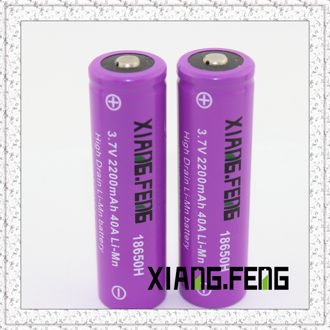 3.7V Xiangfeng 18650 2200mAh 40A Imr Rechargeable Lithium Battery Battery Manufacturers Nipple Buttom Top