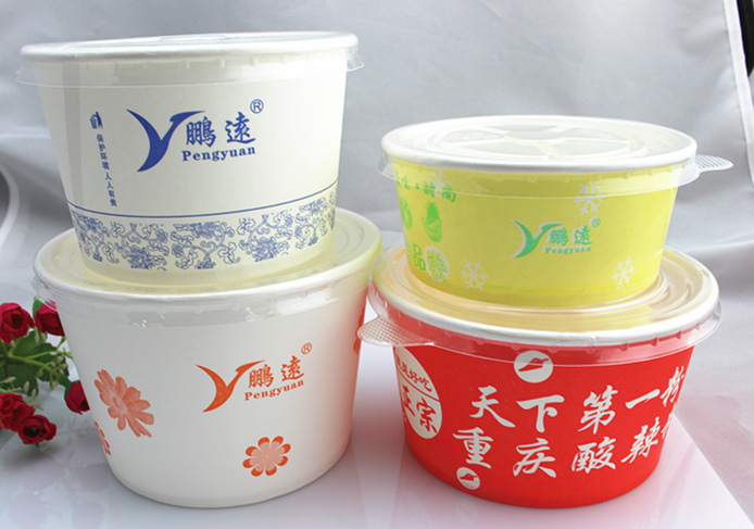 Fast Food Paper Container with Food Grade PE Coated, Best for Take Away Food Package