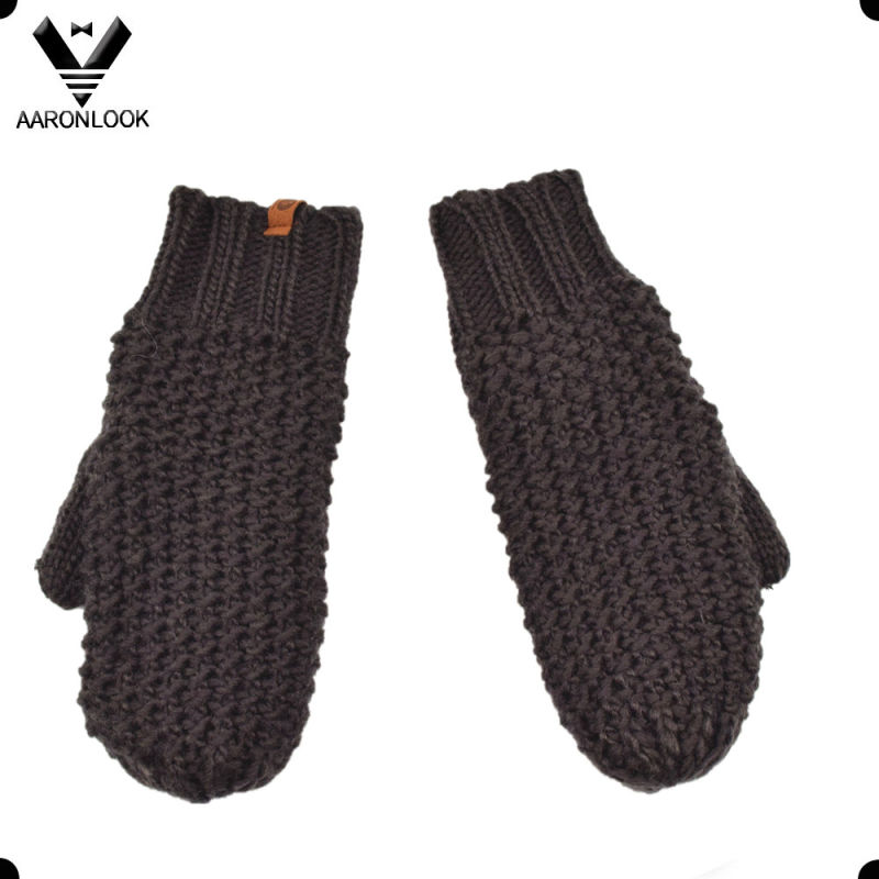 Women Winter Warm Knitted Mitten with Fleece Inner Lining