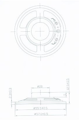 Fbs57c 57mm Diameter 8ohm 0.5W Mylar Speaker (FBELE)