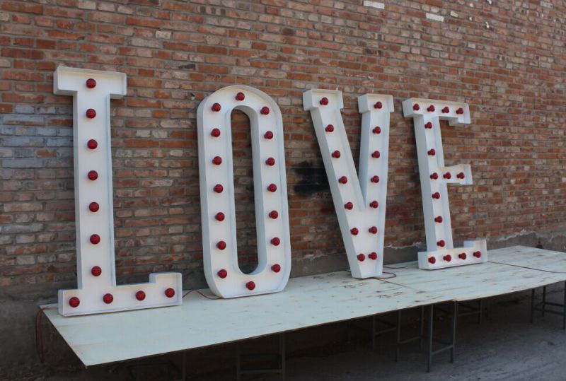 Illuminated Aluminum Decoration Bulb Letter Sign