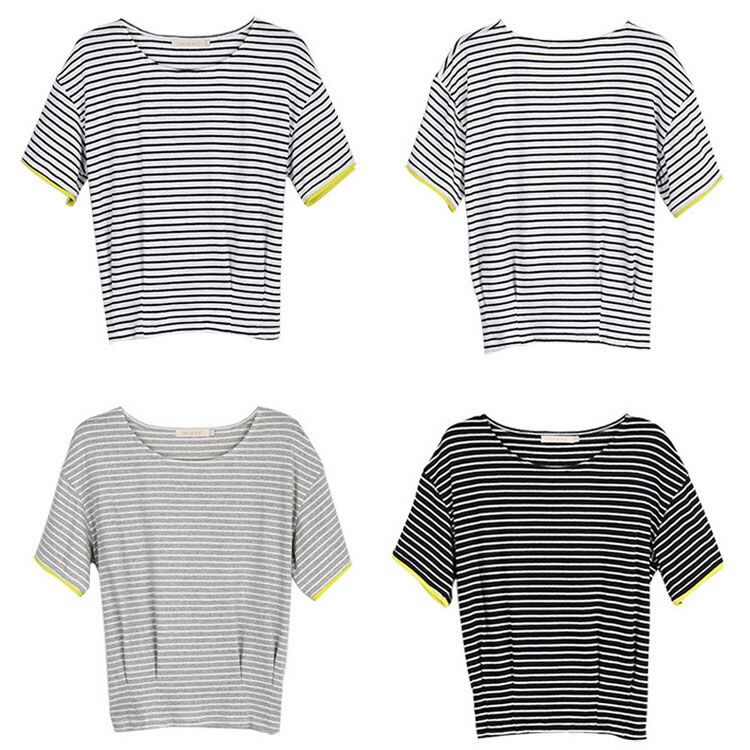 Women Stripe Short Sleeve T-Shirt