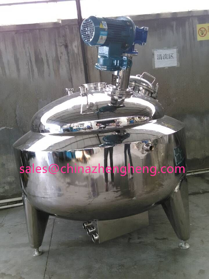 Stainless Steel Jacketed Mixing Kettle with Agitator