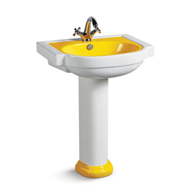 Ovc-A7114y Luxury Ceramic Bathroom Yellow Wash Basin