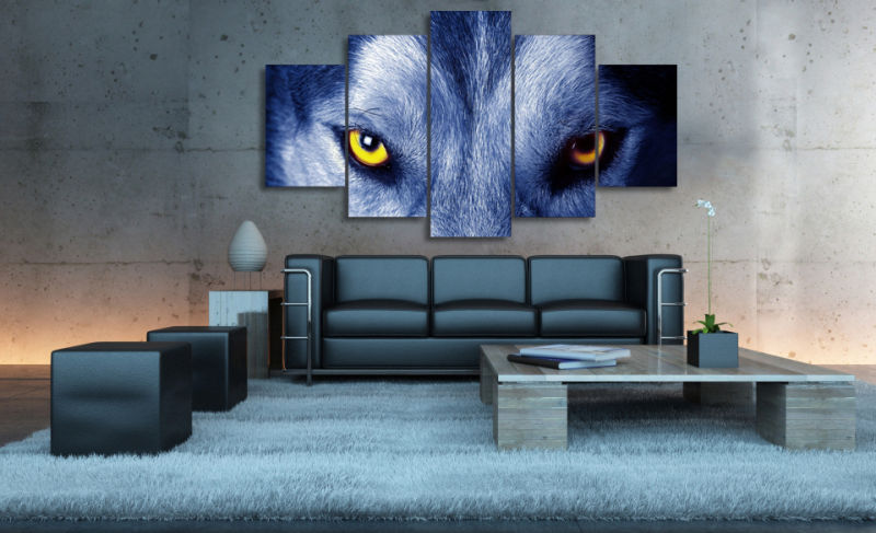 HD Printed Wolf Eyes Group Painting Canvas Print Room Decor Print Poster Picture Canvas Mc-016