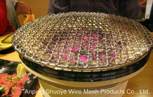 Round BBQ Grill Wire Mesh with Stents/Supports