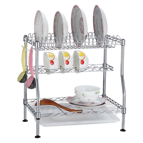 DIY Chrome Iron Kitchen Unique Dish Rack (CJ-C1136)