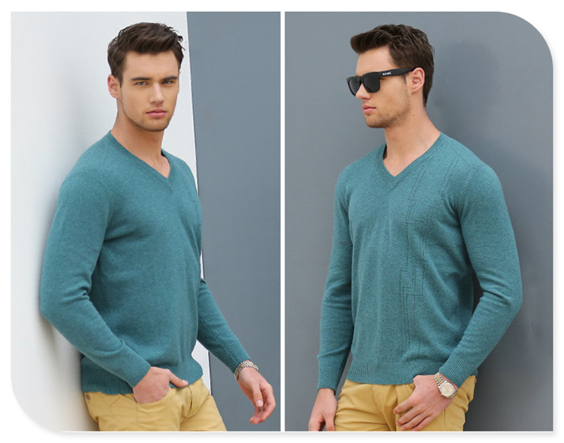 High Quality Wholesale Knit Wear Men's V-Neck Cashmere Sweater