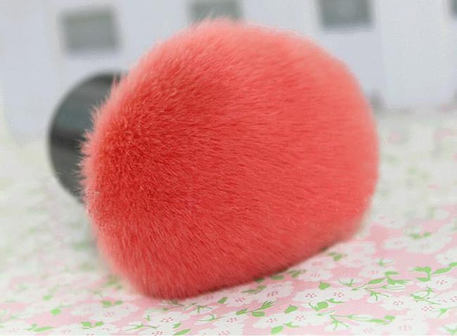 Single Aluminum Tube Pink Nylon Hair Brush Blush Brush Powder Brush