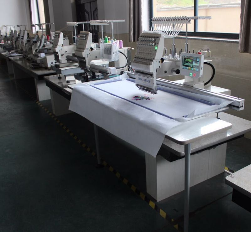 Single Head Computer Controlled Embroidery Machines / Large Size Flat Cap T-Shirt Embroidery Machine