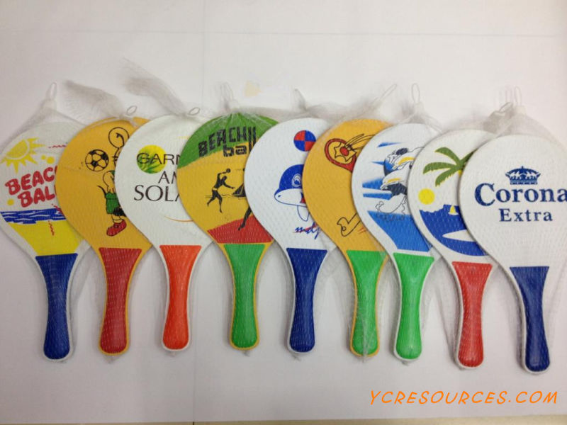 Customize Wooden Beach Racket with Ball for Promotion (OS05001)