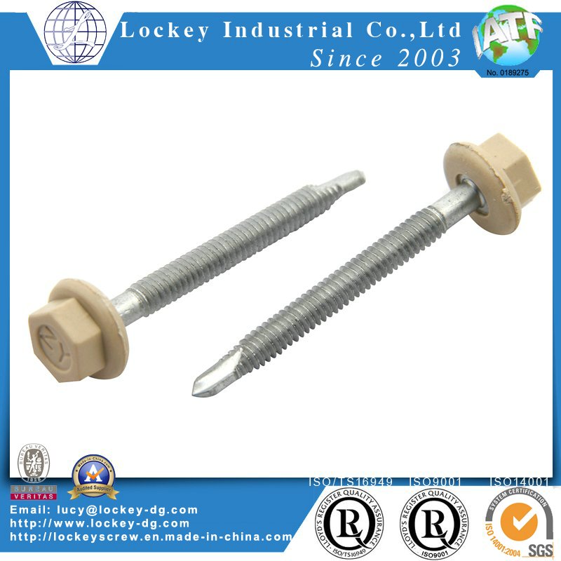 Hex Washer Head Self Drilling Screw Steel Color Zinc