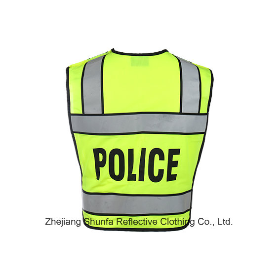 Police Safety Vest with Print Logo Fashion V Neck