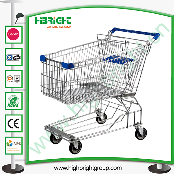 American Style Supermarket Shopping Trolley with Good Wheels