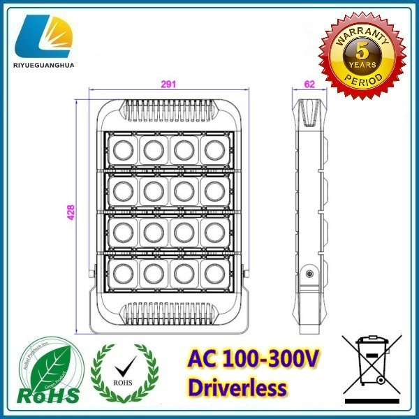 High Power Industrial 120lm/W 4000-4500k LED Flood Light