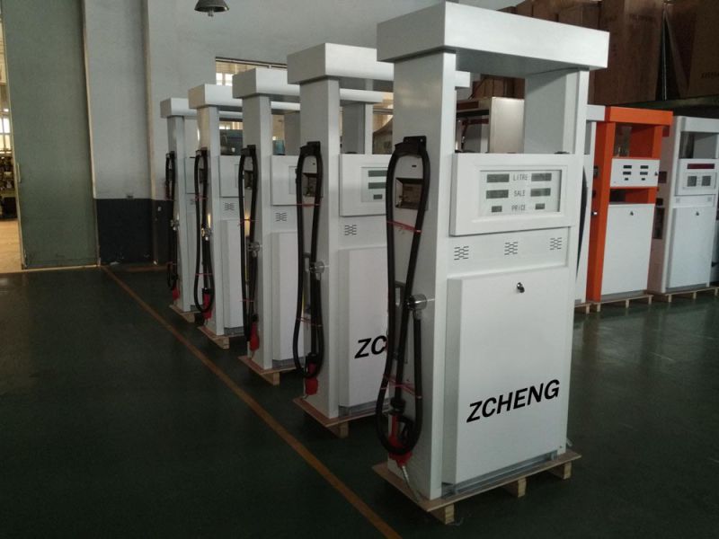 Zcheng White Color Petrol Station Double Pump Fuel Dispenser