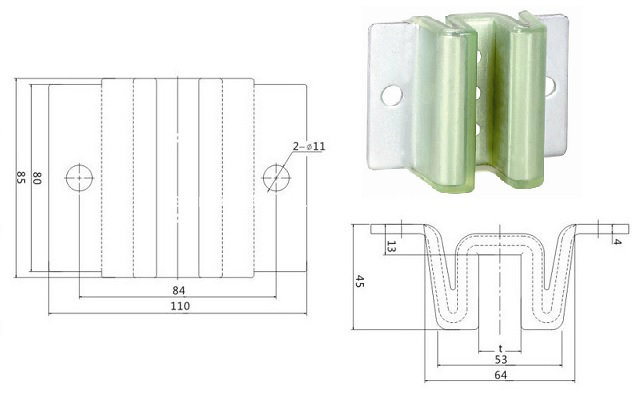 9mm, 10mm, 16mm Mitsubishi Elevator Sliding Guide Shoes (OS47-029/OS47-847W)