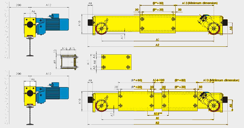 End Truck End Carriage for Overhead Cranes